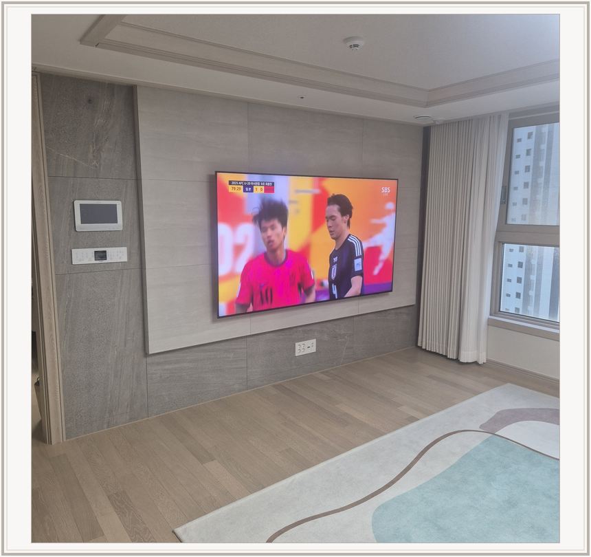 서해 · 제물포 · 미추홀 벽걸이TV 설치 시 화면 위치를 참고할 수 있는 사진 1
