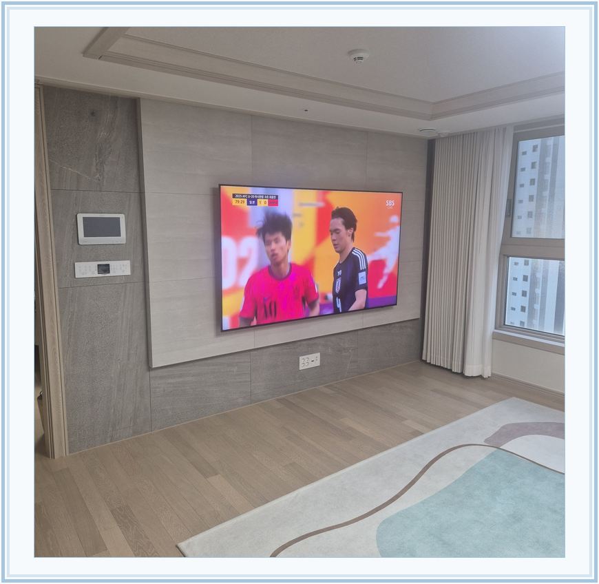 광교 · 흥덕 · 판교 벽걸이TV 설치 시 화면 위치를 참고할 수 있는 사진 2