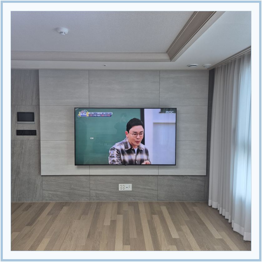 송도 · 논현 · 서창 벽걸이TV 설치 시 화면 위치를 참고할 수 있는 사진 2